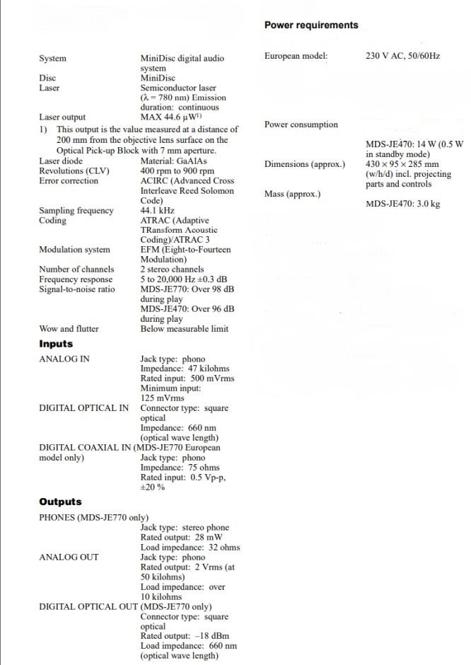 Minidisc deck SONY MDS-JE470, manuál,10x MD, přip.PC kláves - 13