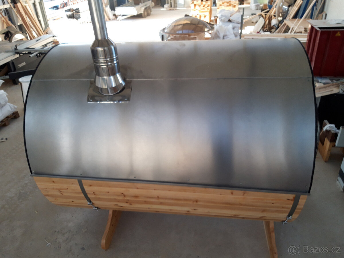 Venkovní sudová panoramatická sauna - 13