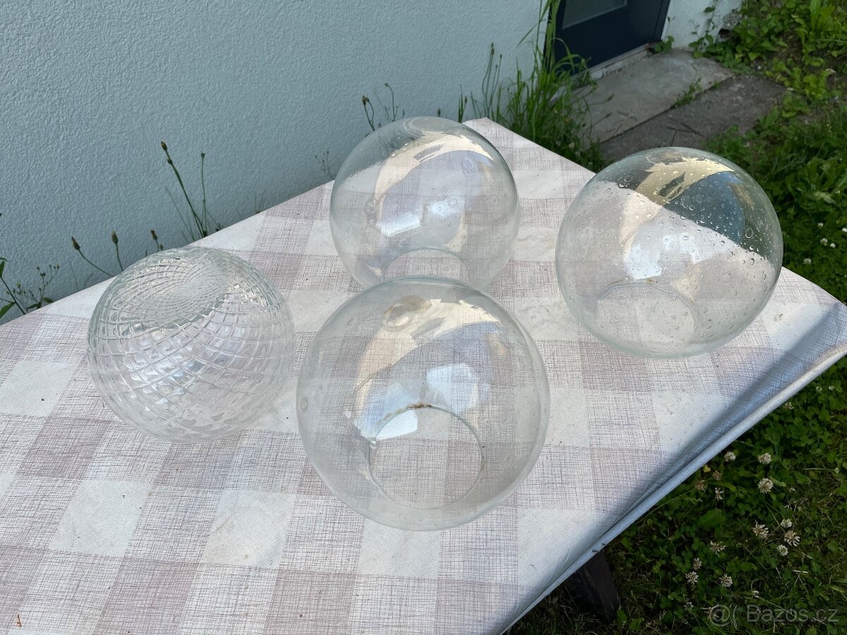 Skleněná stínítka na lustr retro - 13