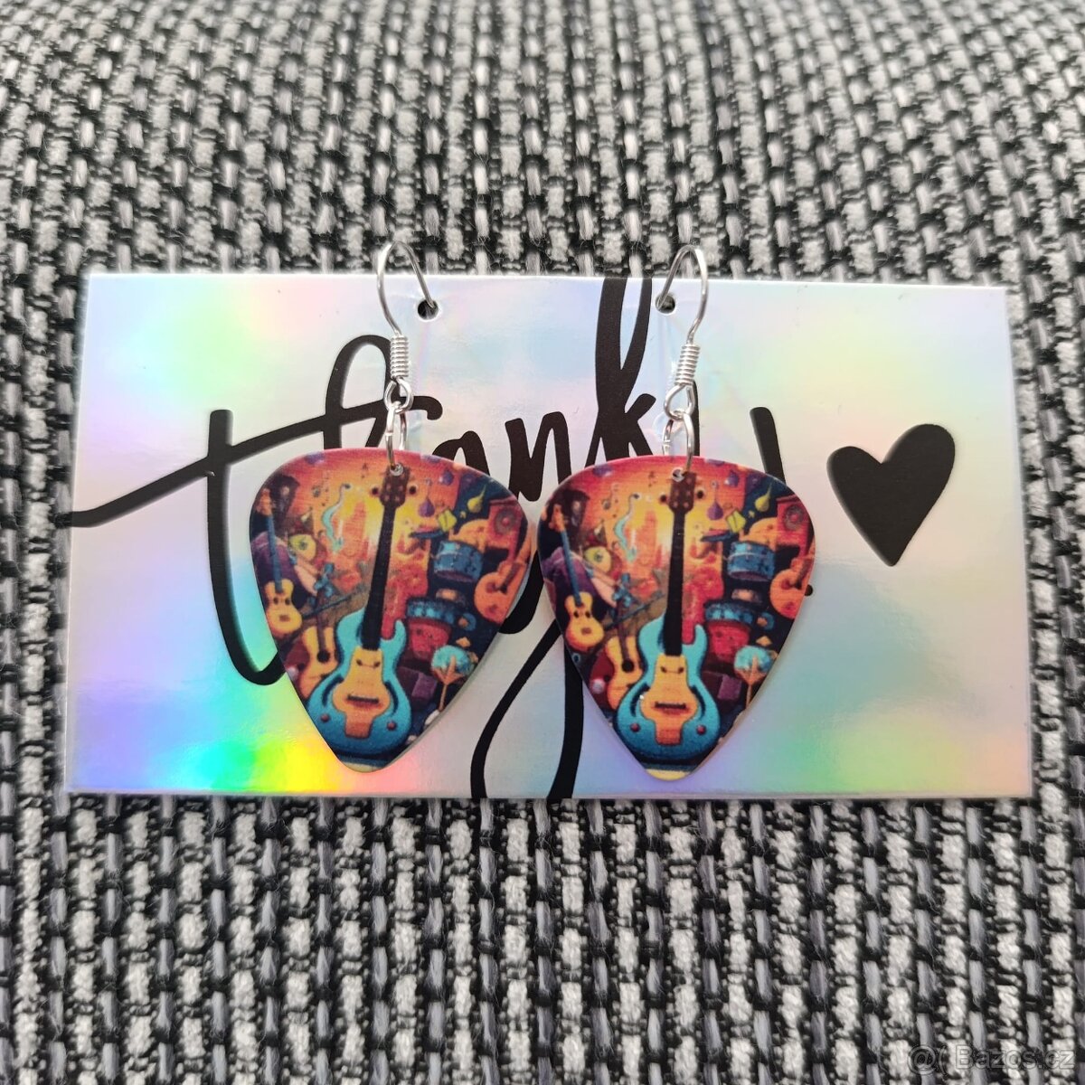 Náušnice z kytarových trsátek - 13