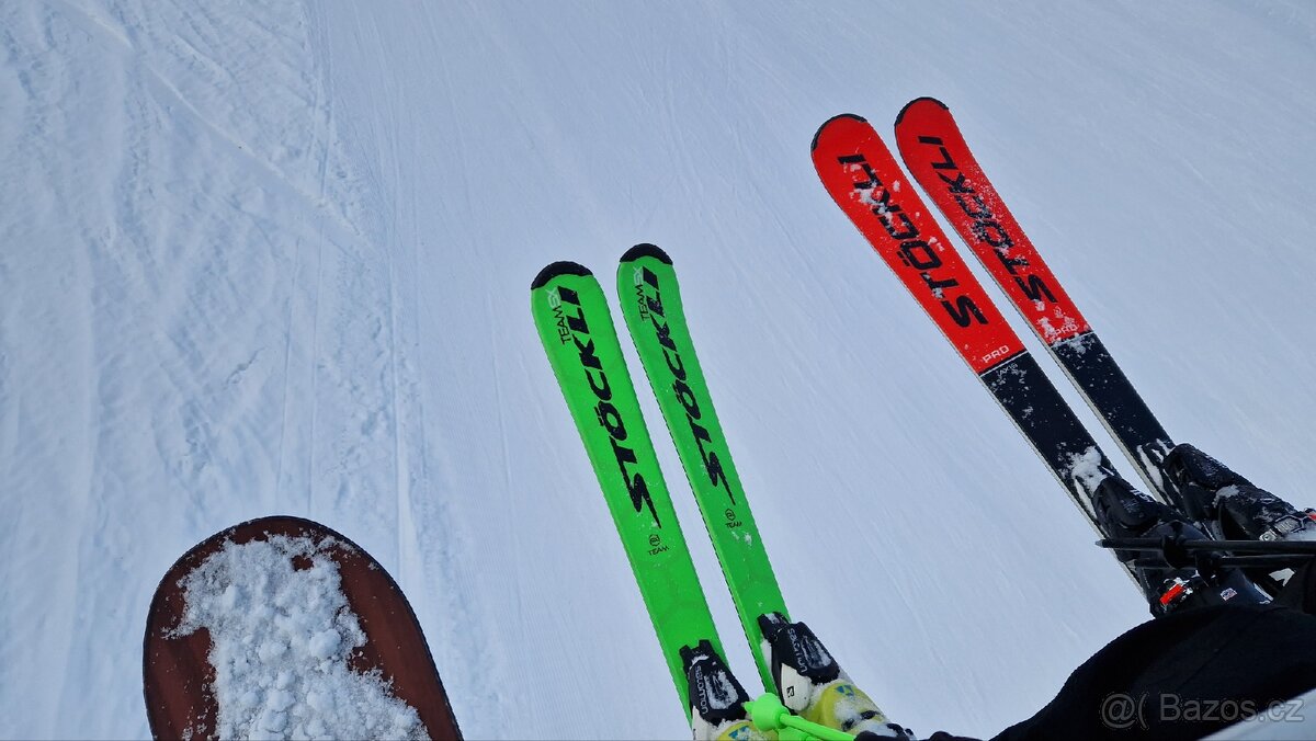 Švýcarské Stöckli lyže Team SX 140 cm + sportovní hůlky - 13