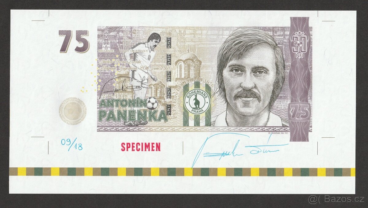 5ks Antonín Panenka 75 - bankovní arch - 13