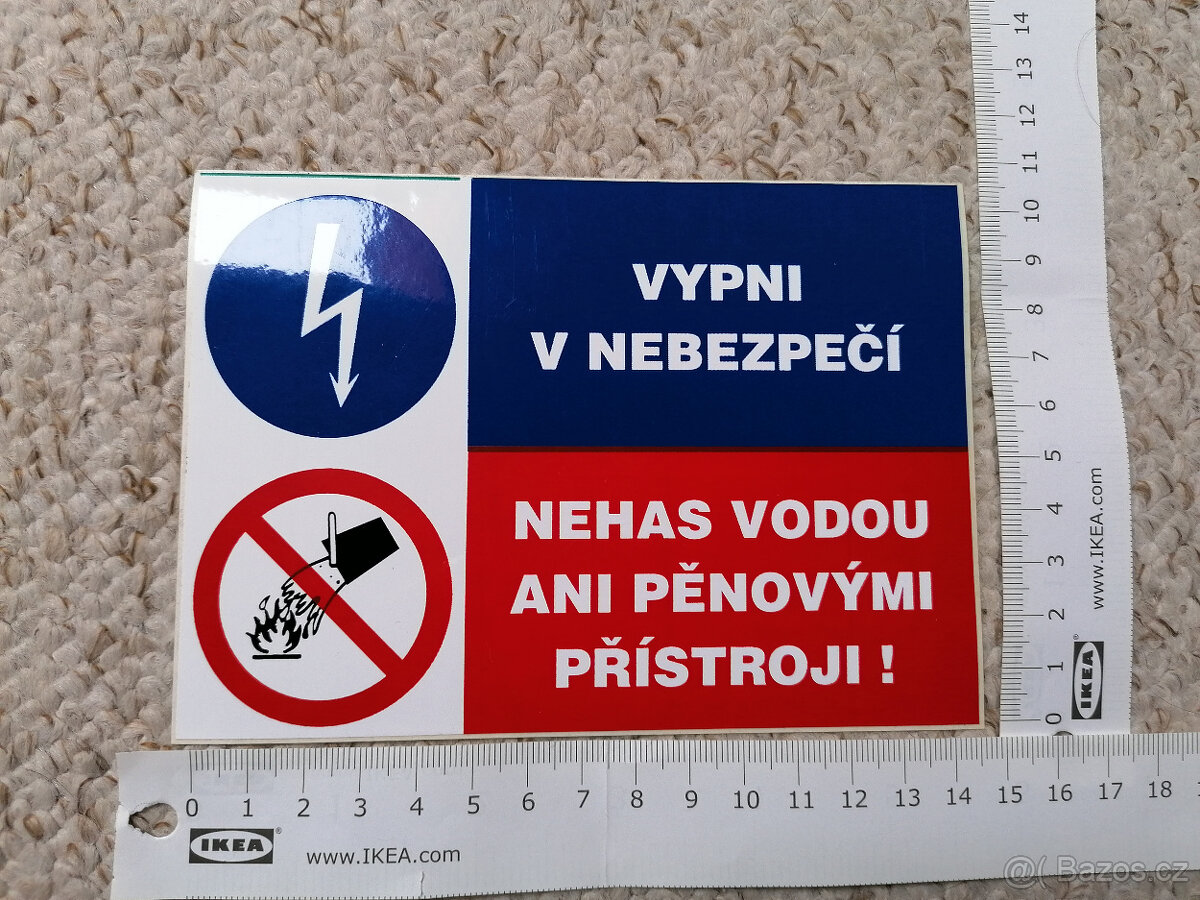 Výstražné samolepící štítky na elektrická zařízení - 13
