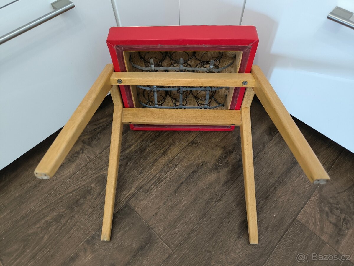 Retro stolička, taburet NDR - Brusel 50. léta - 13