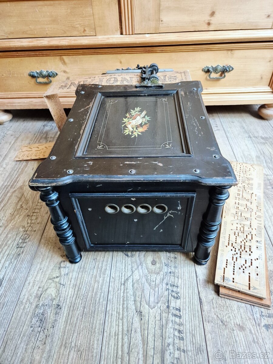 Starožitný hrací stroj, flašinet MANOPAN, 1887 - 1900 - 13