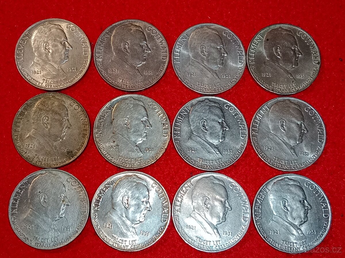 Československé stříbrné mince 194 ks - pouze komplet - 13