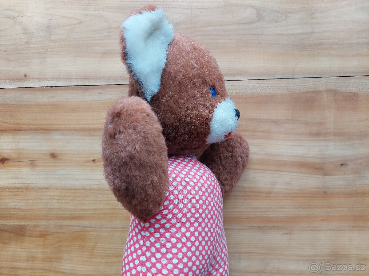 Retro starý plyšák - medvěd medvídek hračka Méda Béďa SLEVA - 13