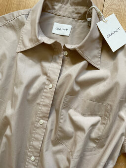 Béžové bavlněné košilové dlouhé šaty Gant, vel. 38/40 - 13