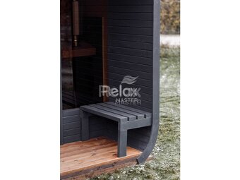 Zahradní finská sauna CUBE sauna 3M s terasou - 13