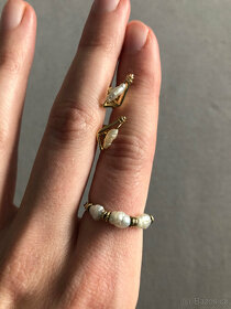 Zlatá souprava, náušnice a prsten - 13