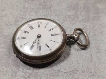 Stříbrné kapesní hodinky - kličovky, rok 1885 - 13