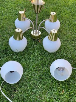 starý lustr kamenický šenov retro lustr nástěnná lampička - 13