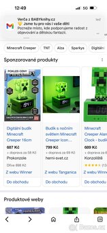 Krásný, dětský budík s nočním světlem MINECRAFT - 13