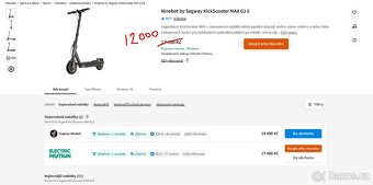 Elektrokoloběžka Segway Ninebot G2 Max, jak nová, 35-40 km/h - 13