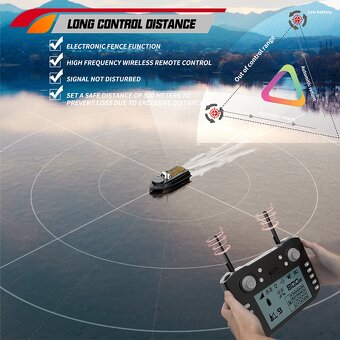 Zakrmovací, zavážecí loď s GPS, loďka na ryby zic - 13