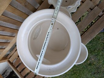 Velký keramický petrželák + dva květináče s podtáckem - 13