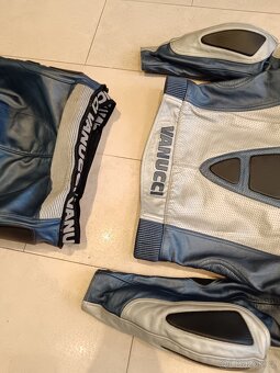 Vanucci Blau Titan-Pánská kožená moto kombinéza, dvoudílná - 13