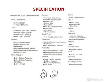 AKAI DX-49 Cassette Deck/HX-PRO/Dolby B-C/MPX Filter - 13