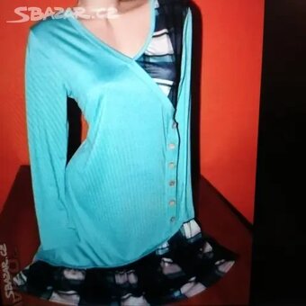 Krásné teplé mentolové šaty vel.42-44 - 13