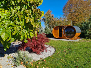 Oválná sauna s panoramatickým oknem - 13
