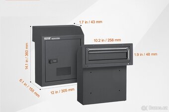 Poštovní schránka s číselným zámkem s instalací skrz dveře - 13