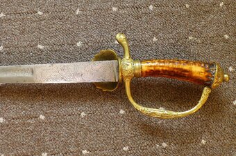 Lovecký tesák - Asi 18. století - Rytá čepel - 13