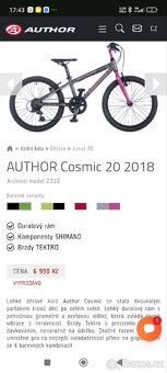 Prodám dětské kolo Author Cosmic 20 - 13