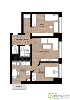 Pronájem bytu 3+1 s balkónem, 56 m², Moravská Ostrava - ulic - 13