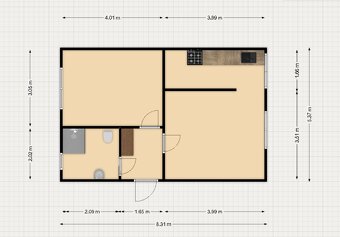 Byt 1+1, 39 m2, Božičany - 13