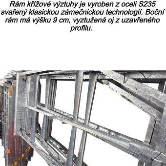 Přívěsný vozík 2,65m x1,30, profi - svařovaný rám - 13