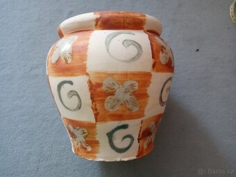 Velká váza, sklenička, čajový keramický set, květináč - 13