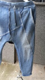 Kalhoty z teplákové rifloviny vel. L - 13