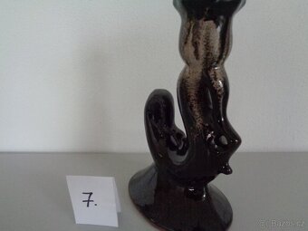 Keramické hrníčky, váza, svícen a miska (nepoužívané) - 13