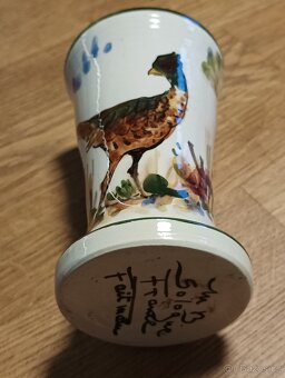 FAJÁNS RUČNĚ MALOVANÁ VÁZA MB SOLOGNE FRANCIE - 13