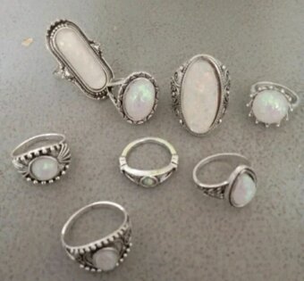 Nová sada prstenů prstynku bižuterie 8 ks perletove - 13