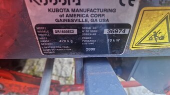 Zahradni Traktor sekačka KUBOTA GR 1600II - PROFESSIONAL - 13