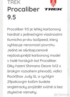 Prodám kolo TREK Procaliber 9.5 - 13
