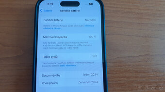Iphone 15 pro 256GB blue titanium, V ZÁRUCE, prasklá záda - 13