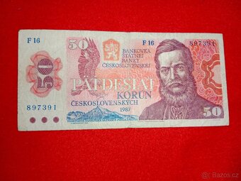 Československé bankovky 13 ks + 2 ks - celkem 15 ks - 13
