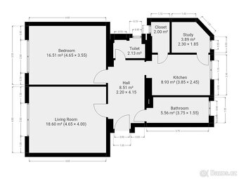 Pronájem bytu 2+1, Na břehu, Vysočany, 25 000 Kč/měs, 71 m2 - 13