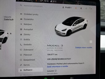 Tesla model 3 refresh LR 4x4, 2021, bílý interier, DPH - 13