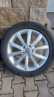 Alu kola 5x112 r17 Dijon orig. Vw Golf VII - zimní pneu - 13