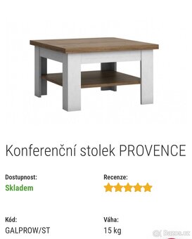 Nábytek Provence - vitrína, komody, skříň a stolek - 13