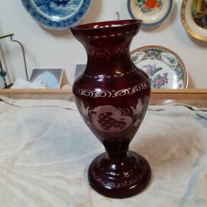 Starožitná skleněná váza Eggerman - 13