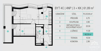 Pronájem bytu 2+kk s terasou, 49 m², Uherský Brod - Masaryko - 13