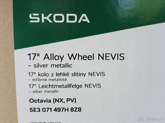 Nová orig alu kola Škoda Octavia IV Bridgestone 205/55/17 - 13
