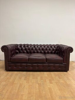 Chesterfield štýl kožená,NOVÁ sedačka - 13