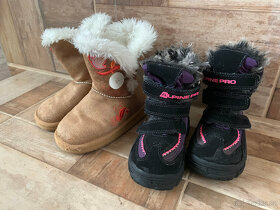 Dvoje dívčí zimní boty (Alpine Pro 24 a válenky), odrážedlo - 13