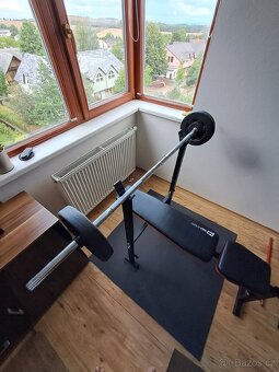 Lavice (bench) + Závaží 30 kg + Posilovací tyč - 13