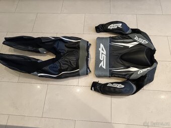 4SR RR Evo 2 Gun Metal-Pánská kožená moto kombinéza - 13